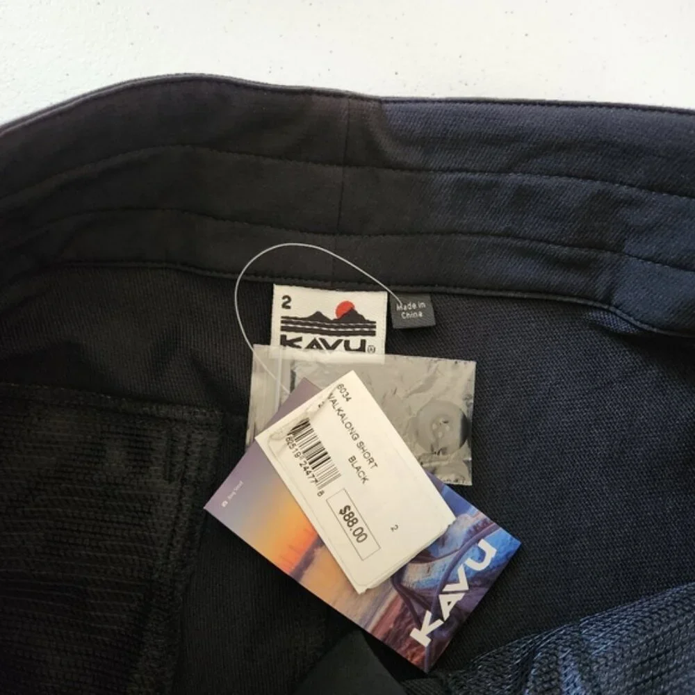 Kavu Walkalong 10" Bermuda Shorts Black Womens Size 2 Mid Rise New NWT Hiking - Picture 6 of 10